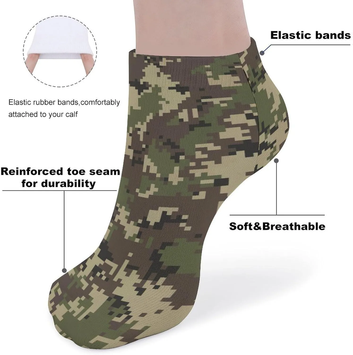 5 Pack Comfortable Ankle Socks, Casual No Show Low Cut Socks Funny Athletic Stretch Socks for Men Women Daily Wear