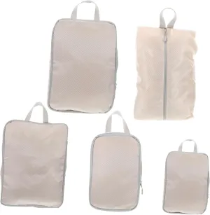 5-piece Travel Storage Bag Set Luggage Organizers for Toiletries Makeup Clothes Shoes Compact Waterproof for Travel Accessories