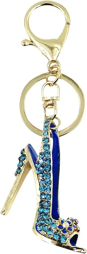 AIBEARTY Women Girls Crystal Rhinestone High Heel Shoes Keychain Keyring Fashion Car Bag Purse Charming Decoration Gifts