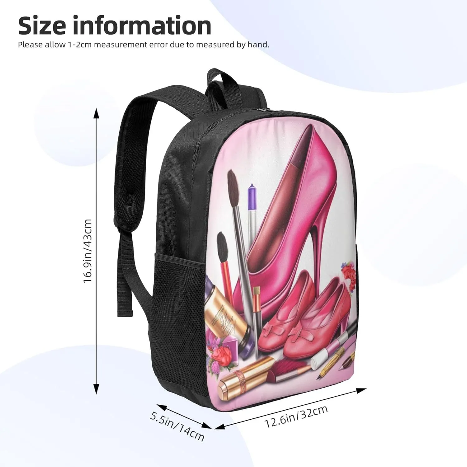 Backpack shoes and makeup Travel Casual Laptop Backpack 17 inch Waterproof Hiking Daypack for Men Women