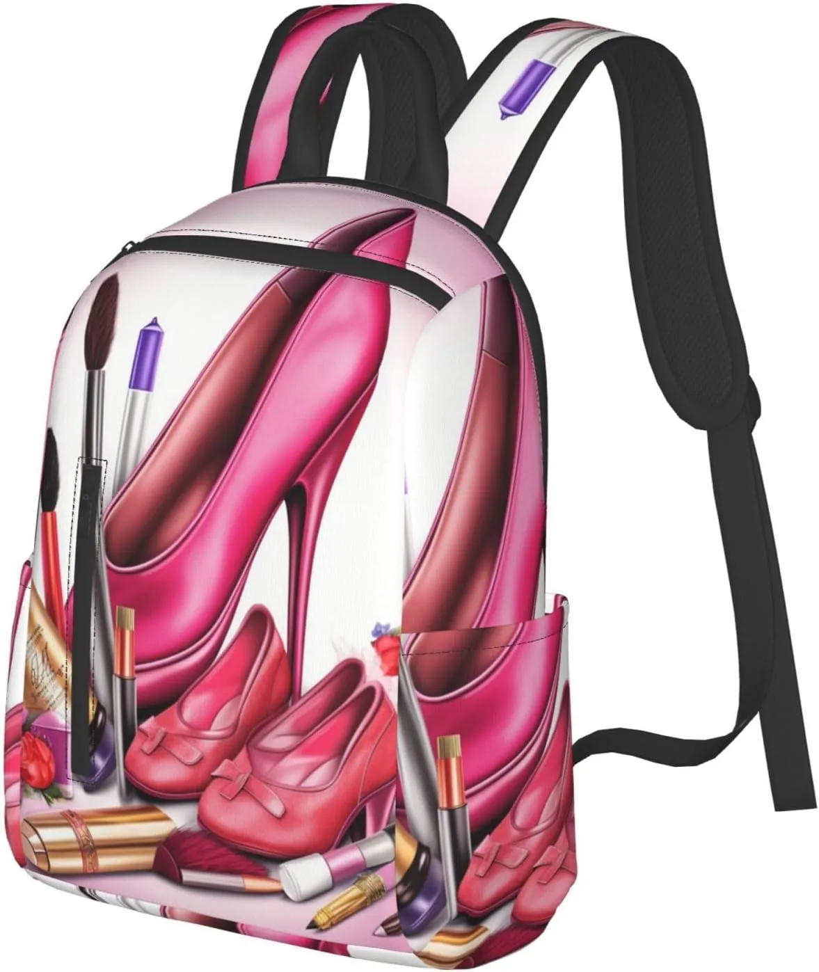Backpack shoes and makeup Travel Casual Laptop Backpack Adjustable Hiking Daypack for Men Women