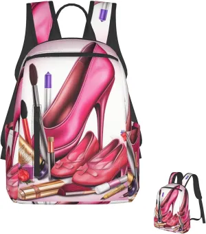 Backpack shoes and makeup Travel Casual Laptop Backpack Adjustable Hiking Daypack for Men Women