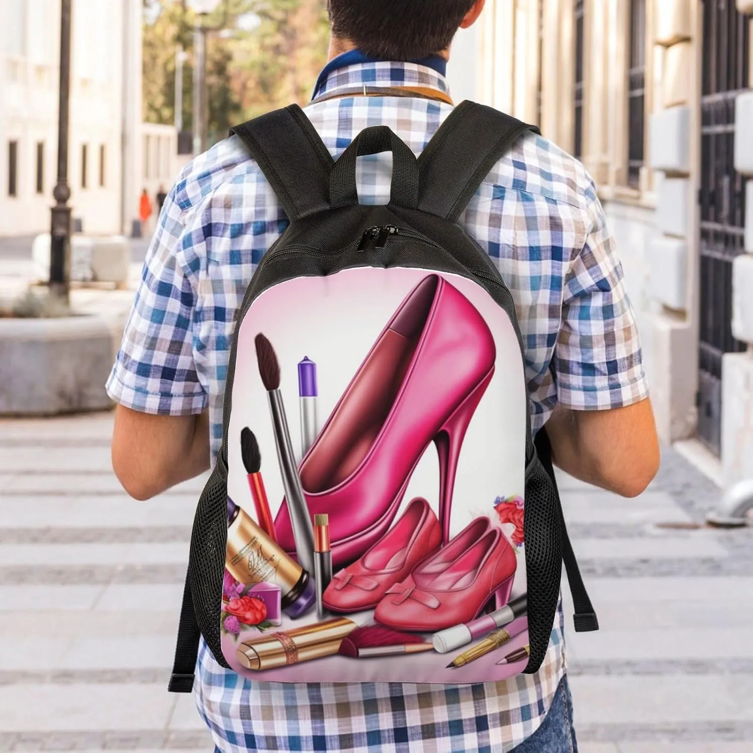 Backpack Shoes And Makeup Travel Casual Laptop Backpack Waterproof Hiking Daypack For Men Women