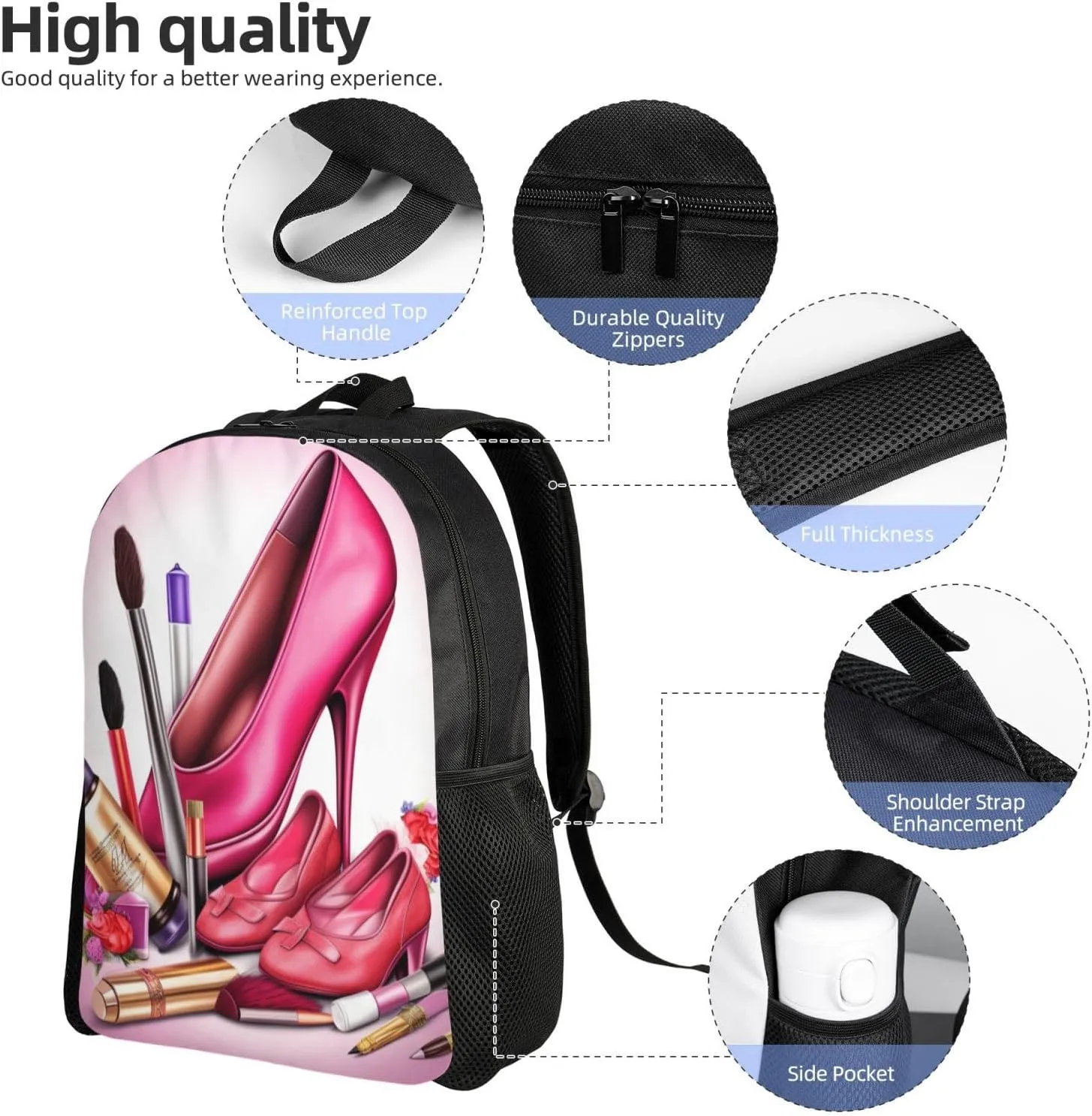 Backpack Shoes And Makeup Travel Casual Laptop Backpack Waterproof Hiking Daypack For Men Women
