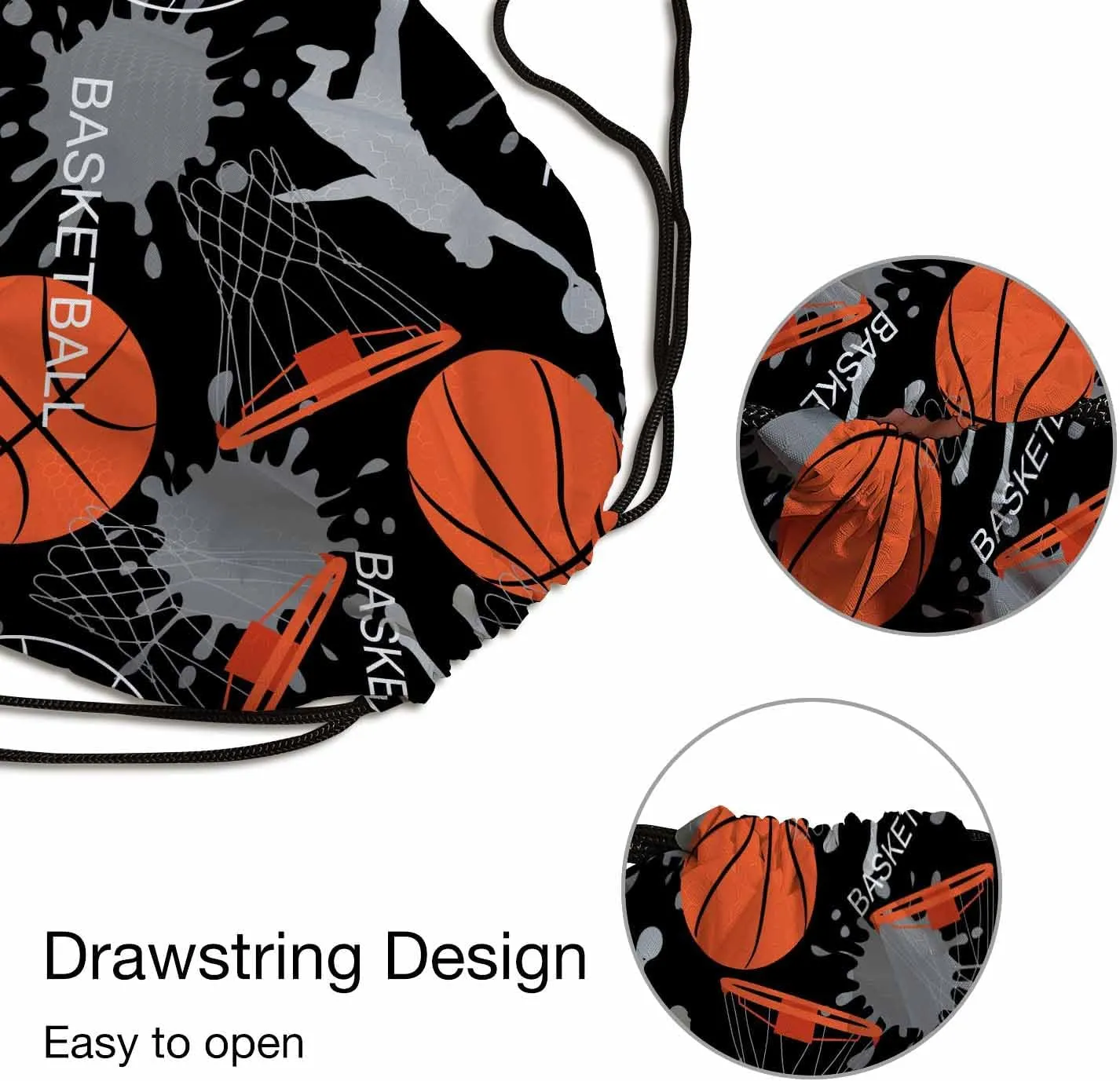 Basketball Game Basketball Player Shooting Orange Basket Balls Gym Backpack Lightweight Waterproof Sports Backpack Stroage Shoes Ball