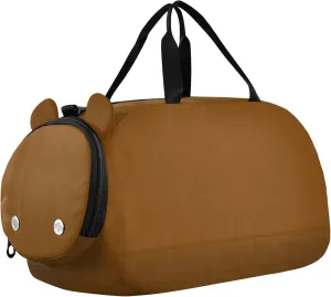 Brown Color Small Gym Bag with Shoes Compartment Multifunctional Kids Overnight Duffel Bag for Travel, Swimming, Dance, Ballet