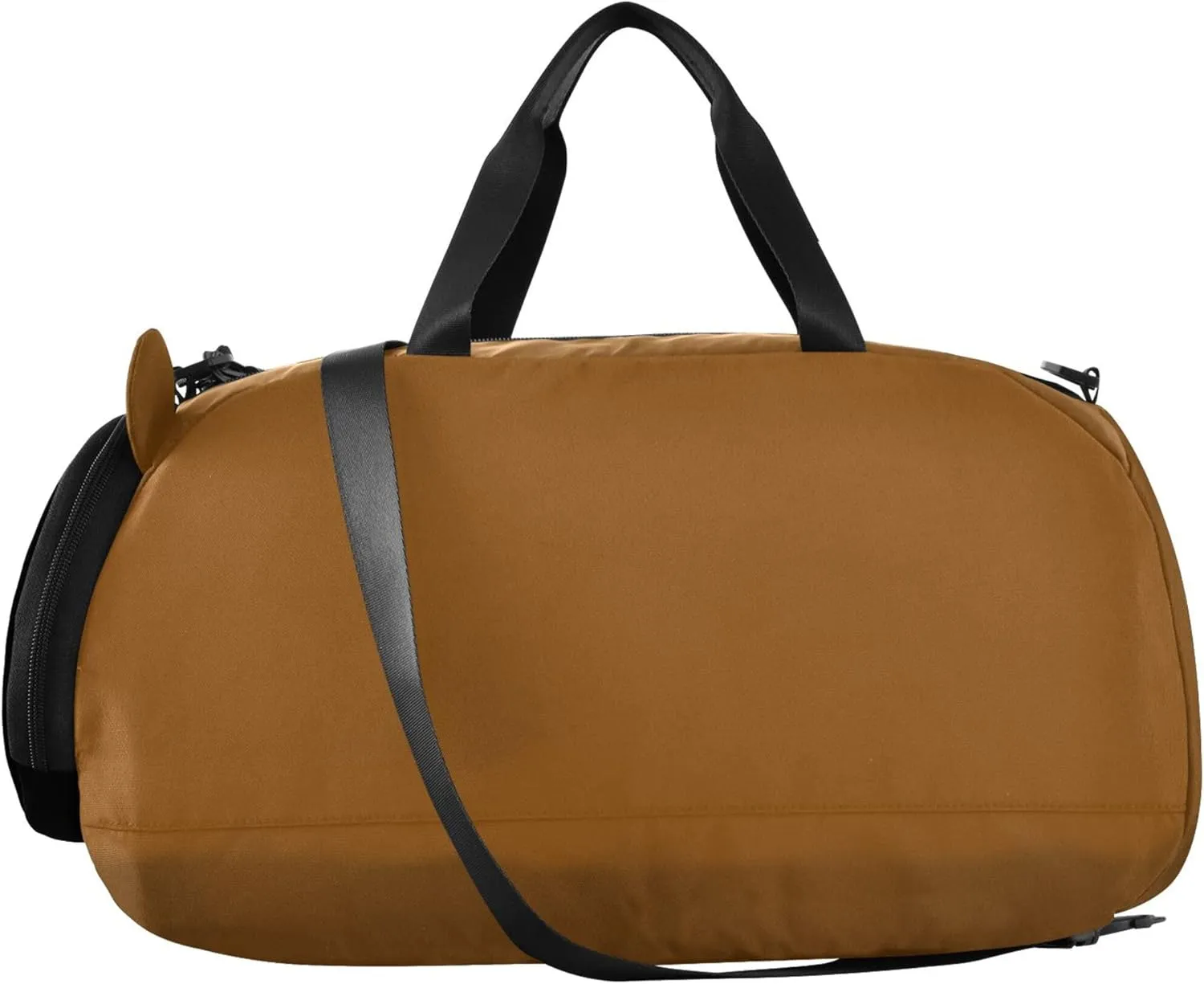 Brown Color Small Gym Bag with Shoes Compartment Multifunctional Kids Overnight Duffel Bag for Travel, Swimming, Dance, Ballet
