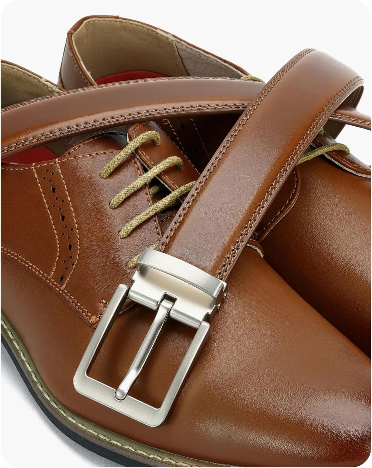 CHAOREN Belts for Men - Mens Dress Belt 1.25" Leather Belt with Removable Buckle - Perfect For Dress Shoes