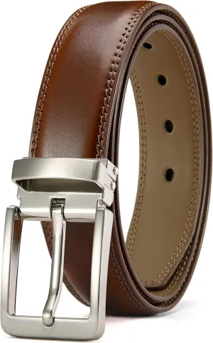 CHAOREN Belts for Men - Mens Dress Belt 1.25" Leather Belt with Removable Buckle - Perfect For Dress Shoes