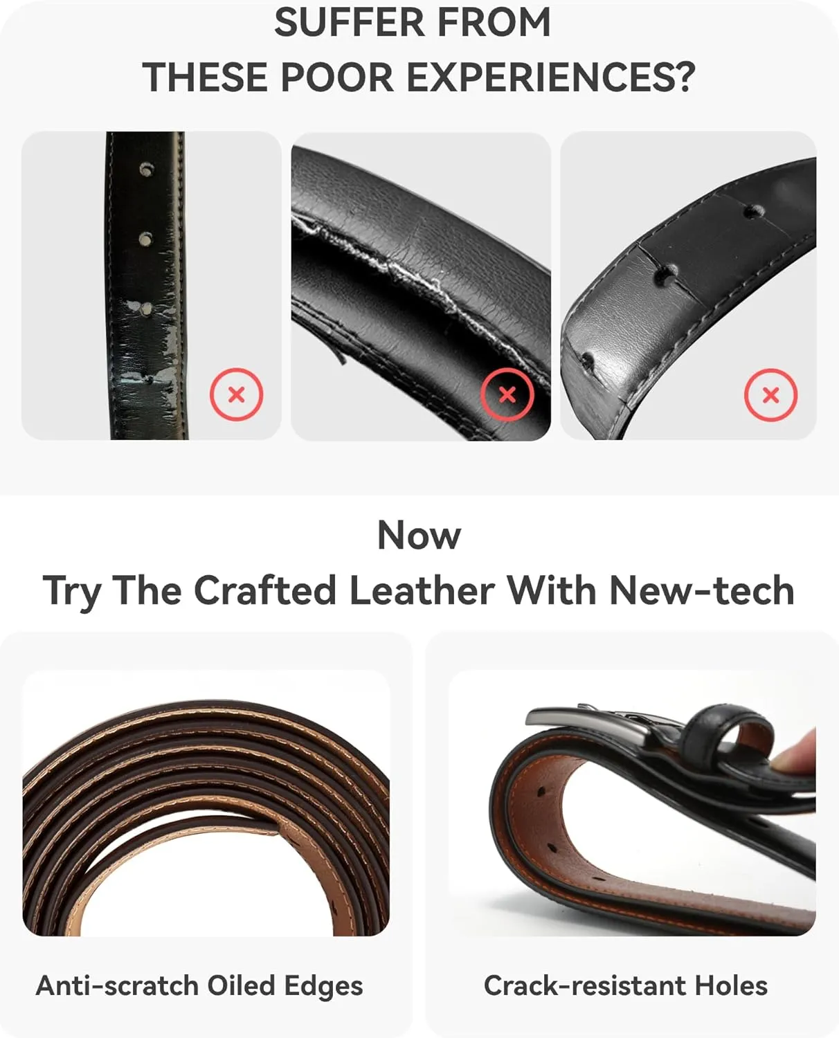 CHAOREN Belts for Men - Mens Dress Belt 1.25" Leather Belt with Removable Buckle - Perfect For Dress Shoes