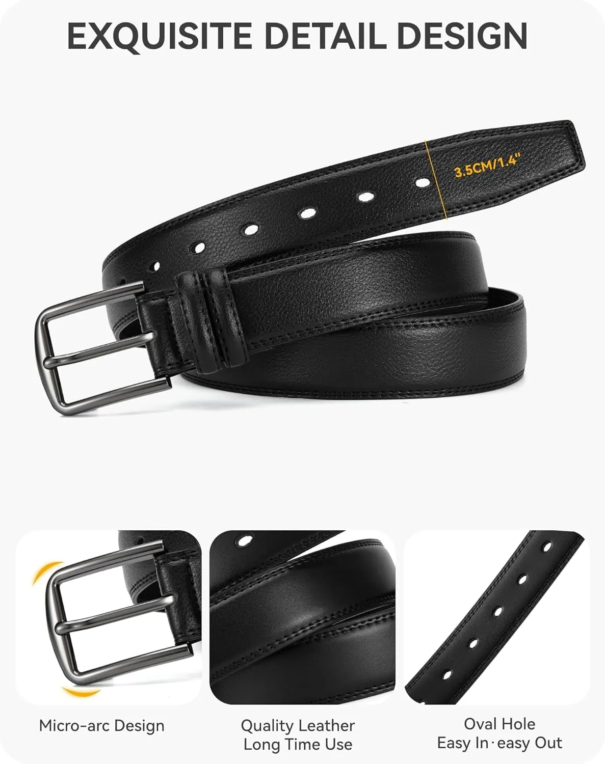 CHAOREN Mens Belts Leather for Gift Men - Mens Dress Belts Casual for Jeans Shoes
