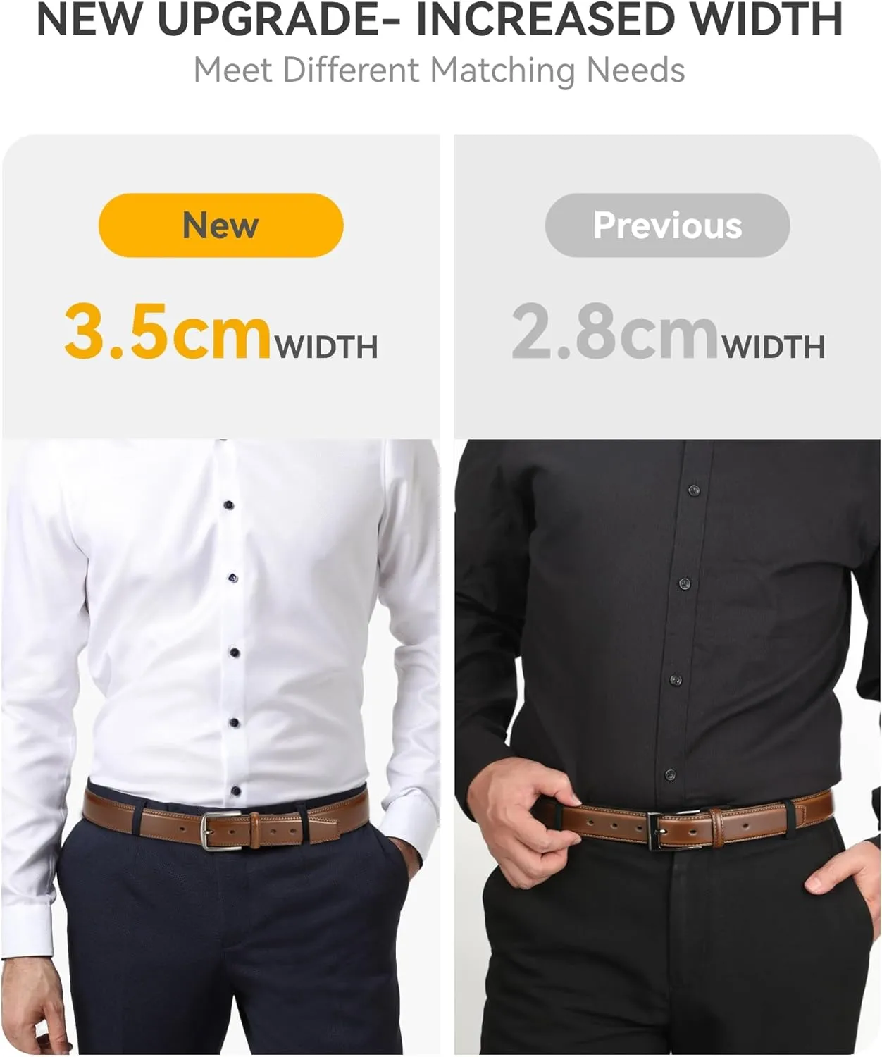 CHAOREN Mens Belts Leather for Gift Men - Mens Dress Belts Casual for Jeans Shoes