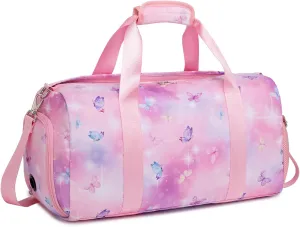 Dance Bag Butterfly Ballet Sports Gym Duffle Travel Bags for Girls with Shoes Compartment