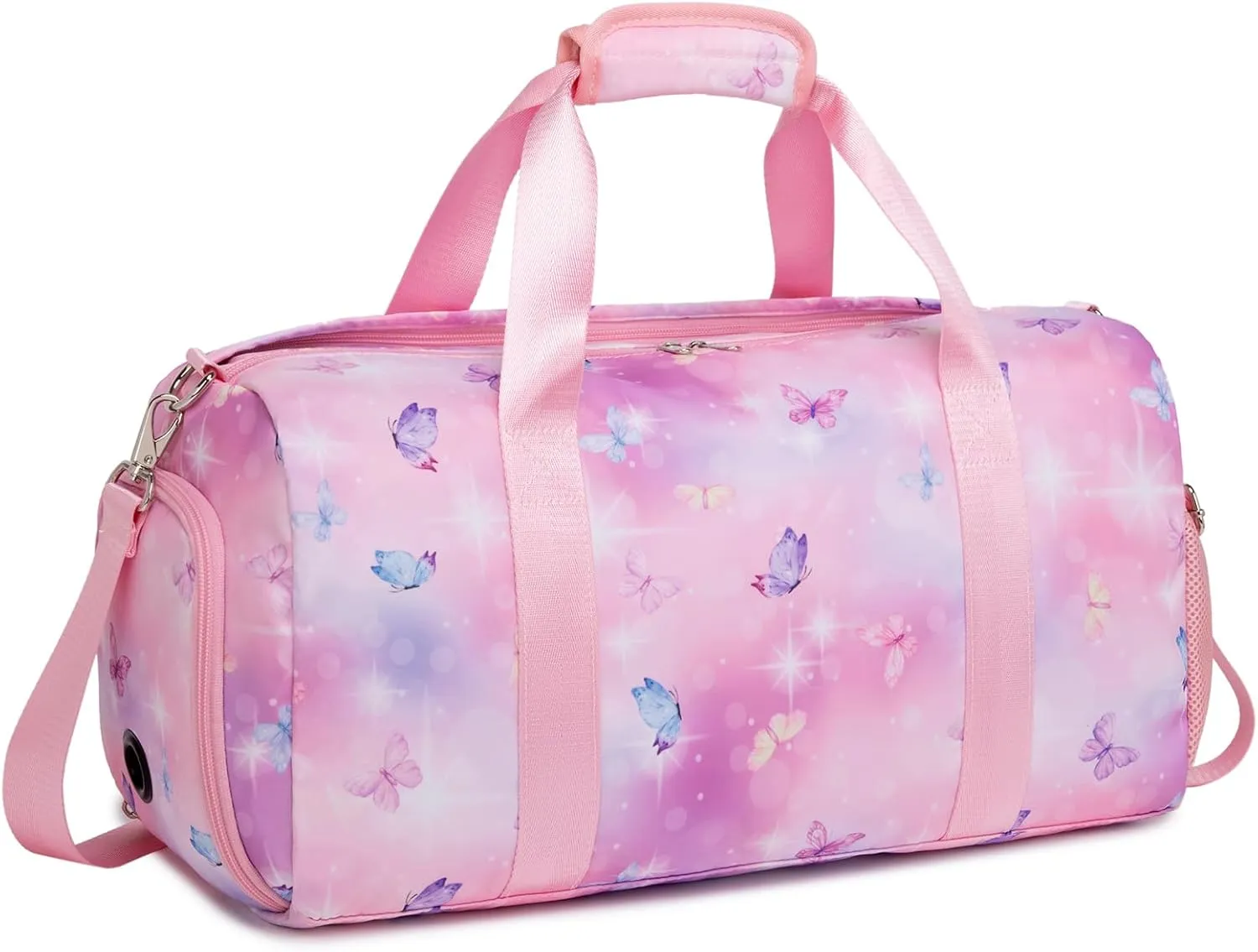 Dance Bag Butterfly Ballet Sports Gym Duffle Travel Bags for Girls with Shoes Compartment