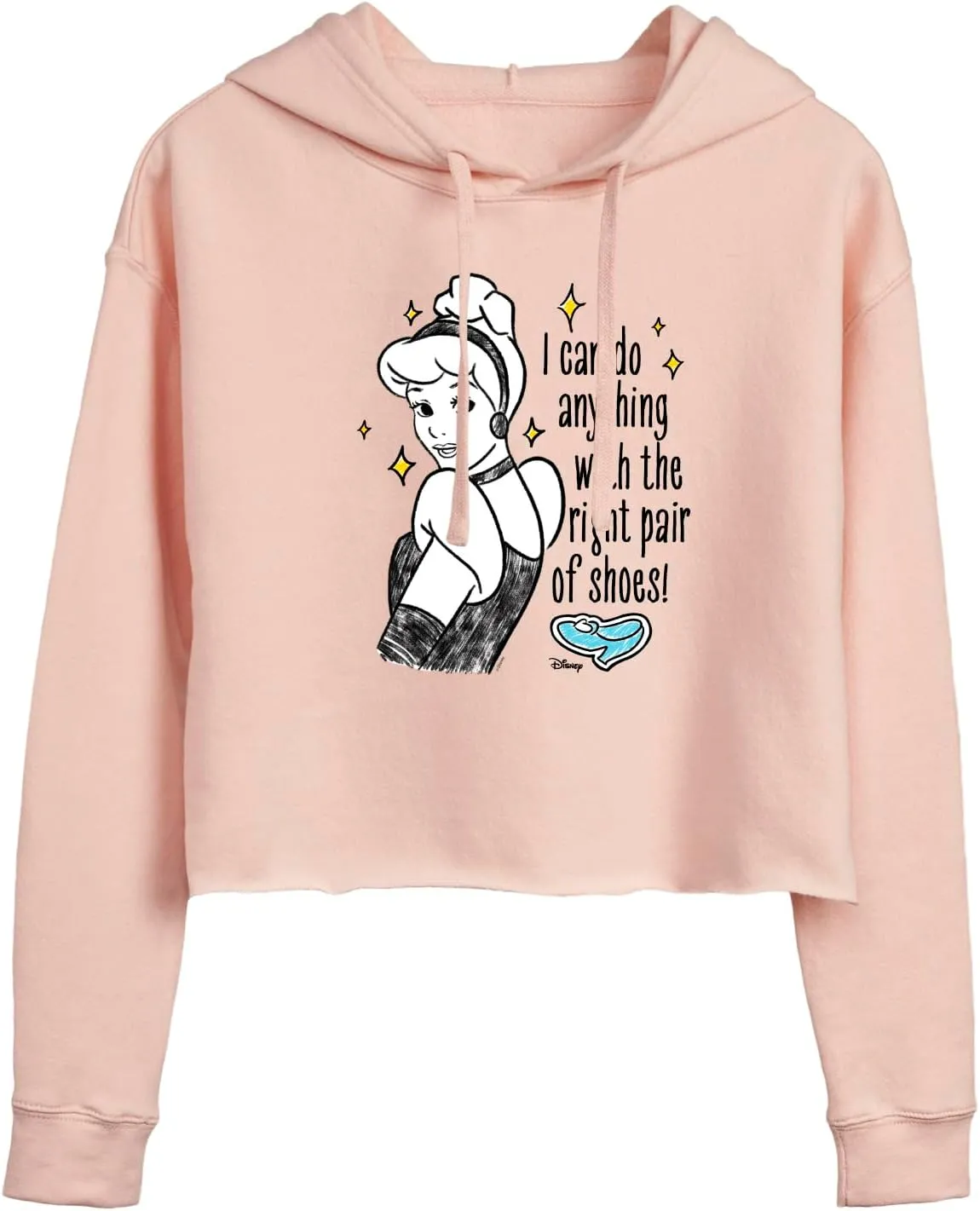 Disney Princess - Can Do Anything With Shoes - Women's Cropped Pullover Hoodie