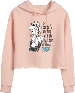 Disney Princess - Can Do Anything With Shoes - Women's Cropped Pullover Hoodie