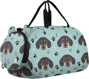 Dogs Gym Duffel Bag with Shoes Compartment Lightweight Weekend Travel Bag for Boys and Girls