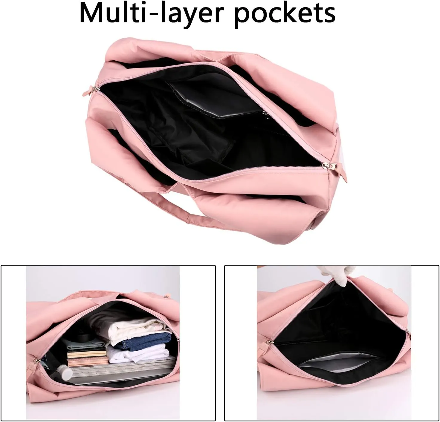 forestfish Yoga Gym Bag for Women with Shoes Compartment & Wet Dry Storage Pockets Lightweight Duffel Bag, Grey, Stylish