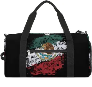 FunnyStar Mexican American Flag Sports Gym Storage Bag with Shoes Compartments Travel Duffel Gymbag Design