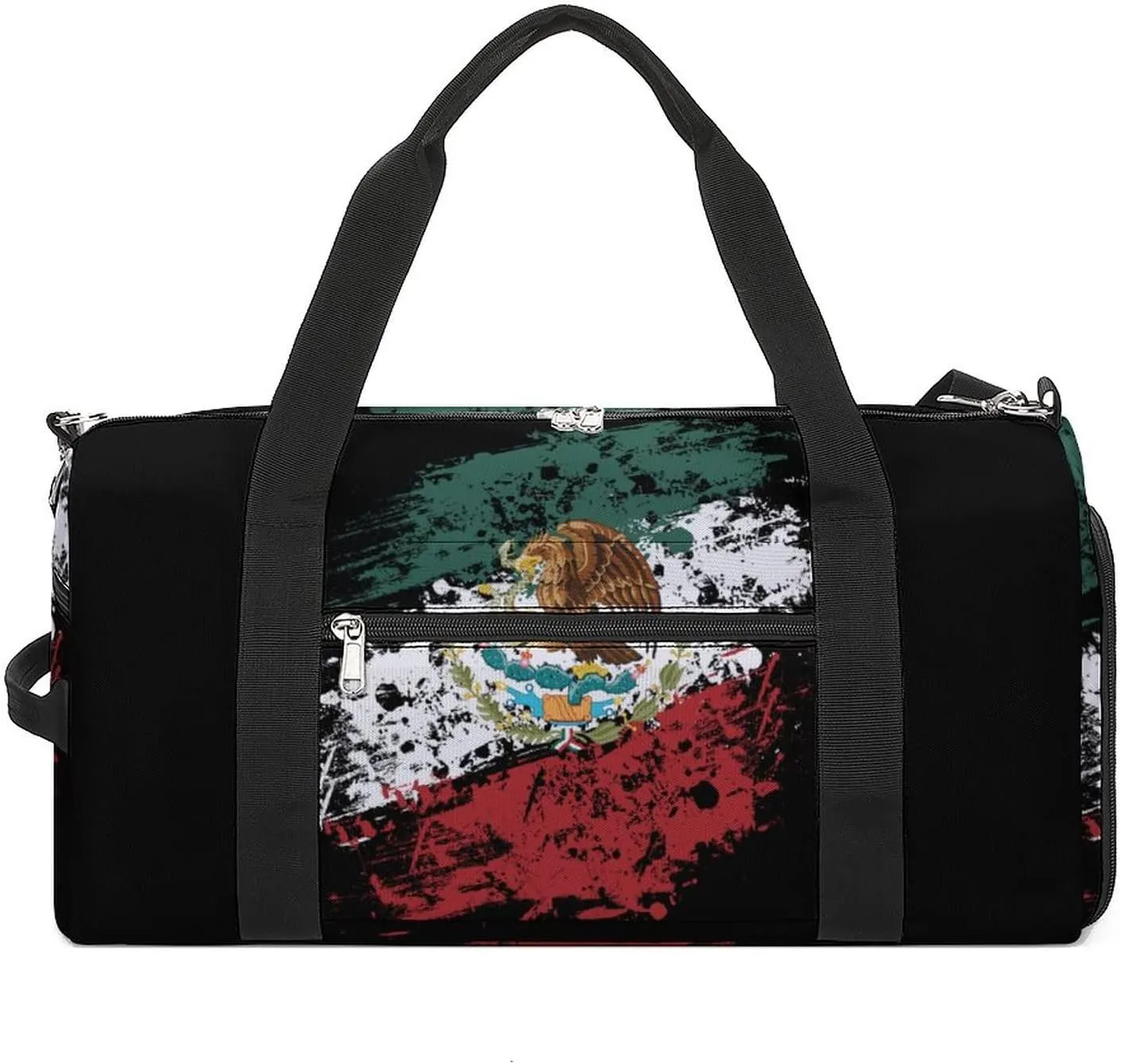 FunnyStar Mexican American Flag Sports Gym Storage Bag with Shoes Compartments Travel Duffel Gymbag Design