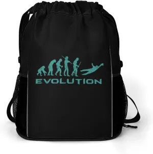 Goalkeeper Soccer Drawstring Backpack String Bag Sports Gym Sackpack with Side Pocket Shoes Compartment