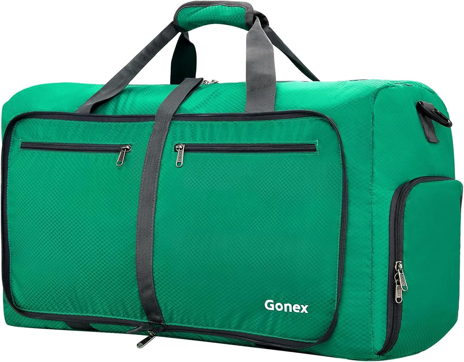 Gonex 40L 60L 80L 100L 150L Large Foldable Travel Duffle Bag with Shoes Compartment, Packable Lightweight Water Repellent Duffel Bag for Camping Gym Weekender Bag, Mint Green, 60L, Shoes Compartment