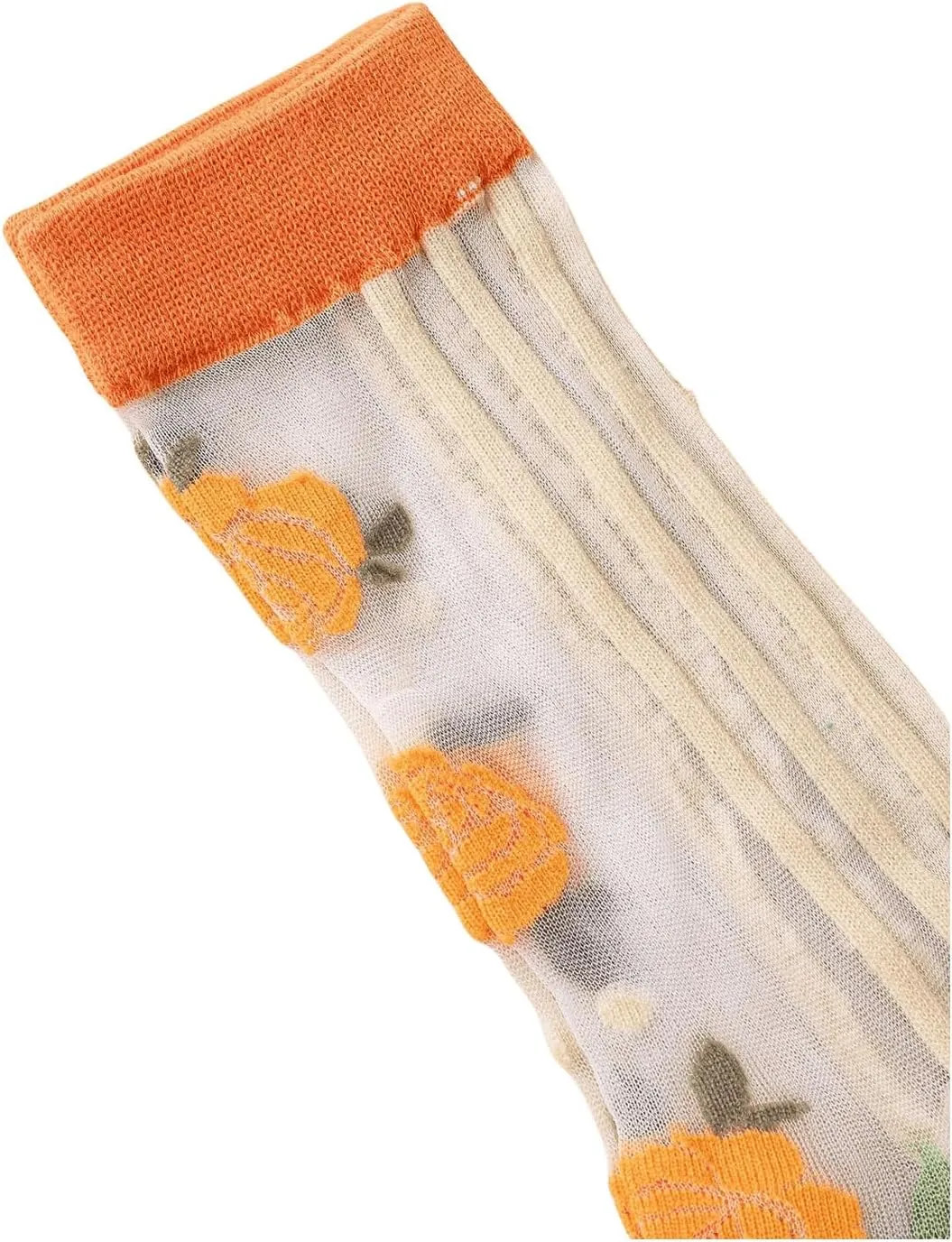GORGLITTER Women's 4 Pairs Sheer Mesh Flower Patterned Thin Casual Crew Socks Transparent Cute Summer Socks