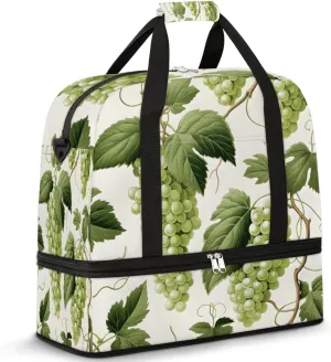 Grape Foldable Travel Duffel Bag Overnight Weekender Bag with Shoes Compartment Sports Gym Bag for Men Women