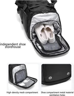 Gym Bag for Men Women Large Sports Duffle Bags, Travel Duffel Bag with Shoes Compartment, Black