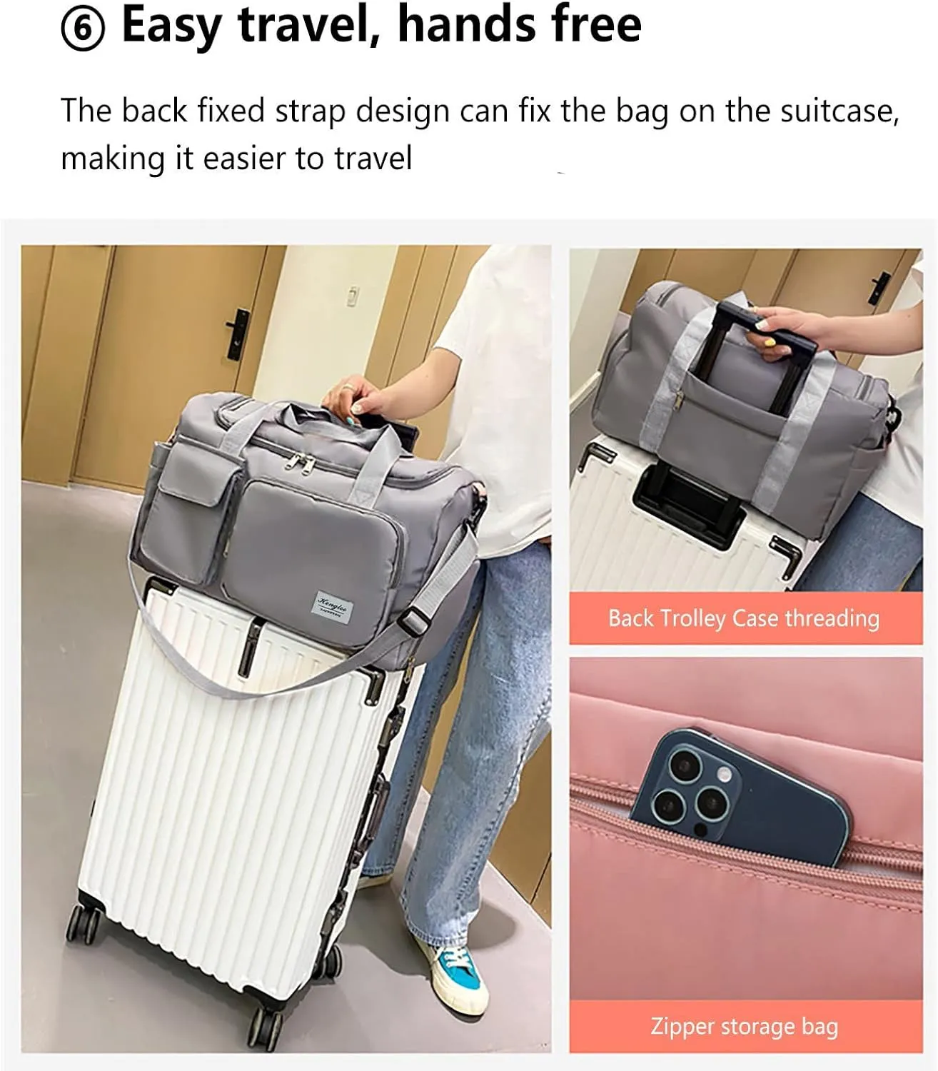 Gym Bag Women with Shoes Compartment,28L Travel Duffel Bags,Waterproof Weekender Bag for Sports Workout Travel Yoga