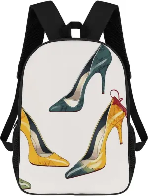 High Heel Shoes Business Laptop Backpack for Women Men 17 Inch Carry on Backpack Waterproof Black Bookbag Fashion Lightweight Backpacks for Travel Hiking Camping Casual Daypack Backpacks