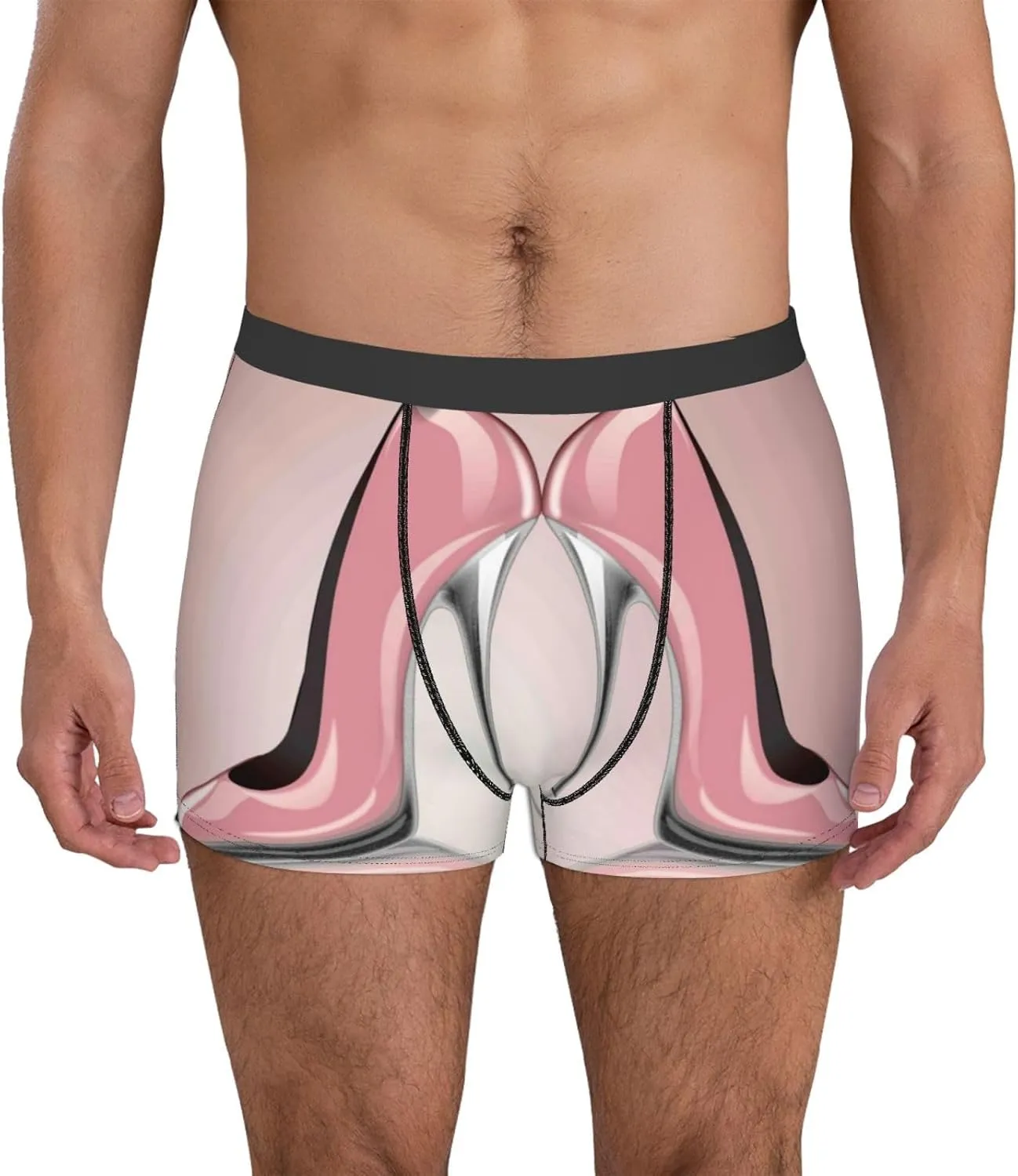 High Heel Shoes Butterfly Print Boxer Briefs For Men Breathable Underwear-