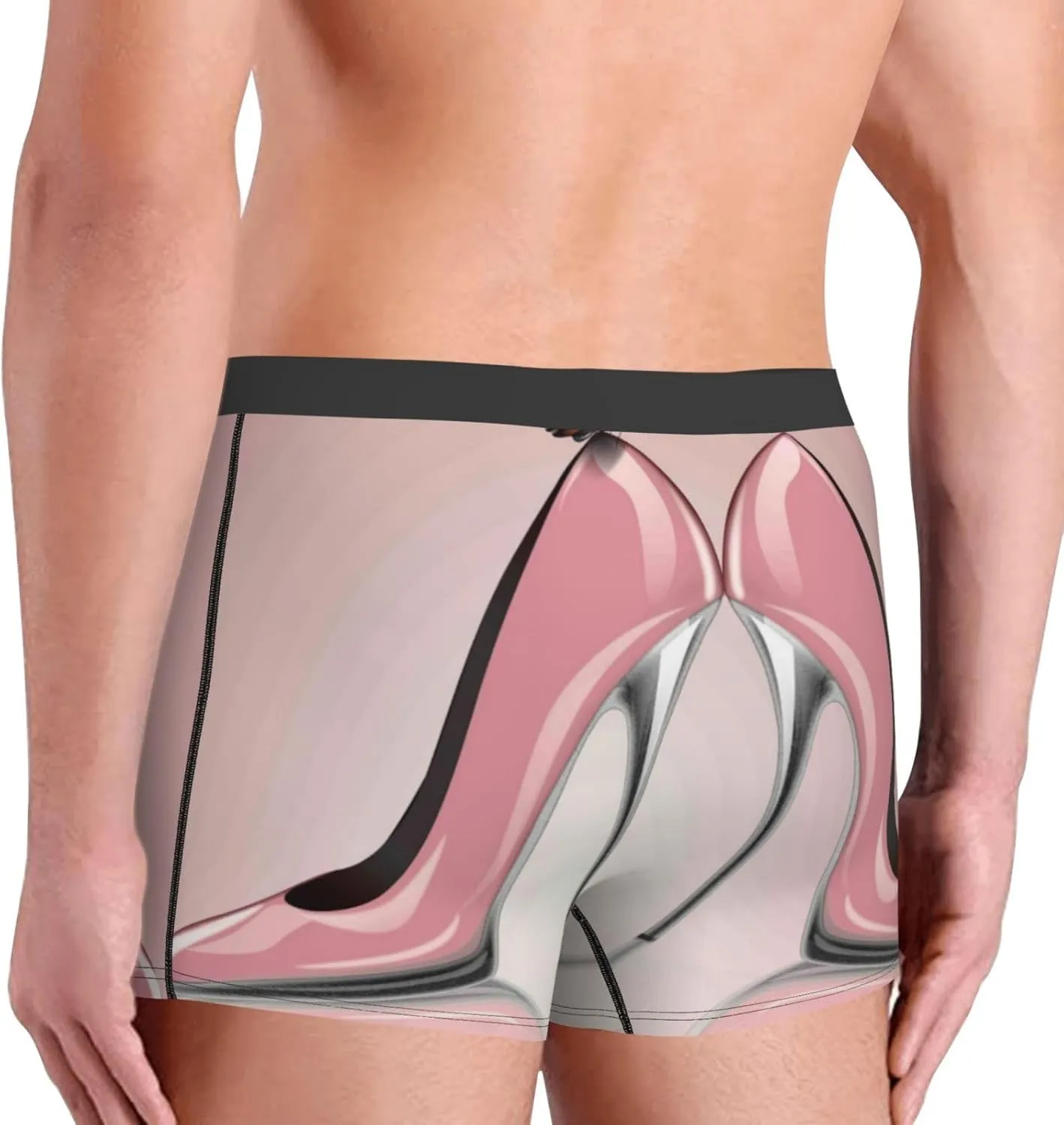 High Heel Shoes Butterfly Print Boxer Briefs For Men Breathable Underwear-