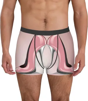 High Heel Shoes Butterfly Print Boxer Briefs For Men Breathable Underwear-