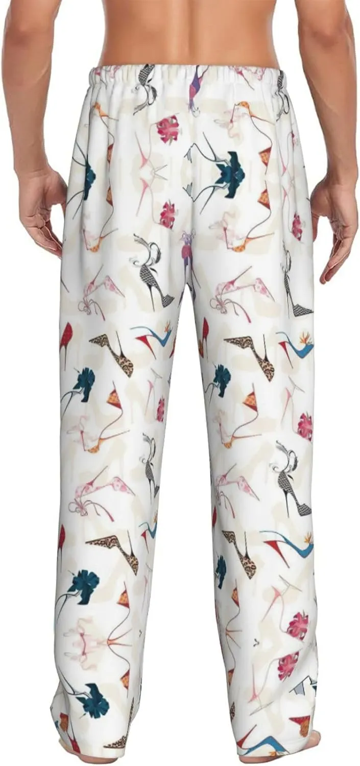 High Heel Shoes Print Men Relaxation Pajama Pants Soft Lightweight Lounge Bottoms With Drawstring Pants