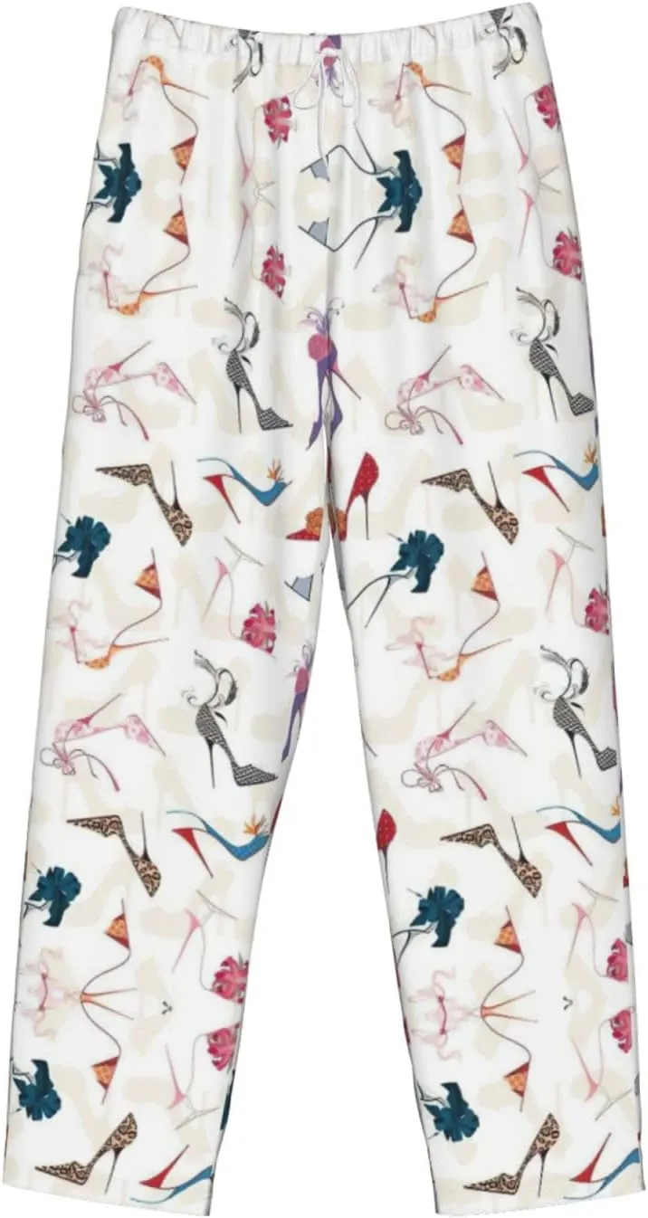 High Heel Shoes Print Men Relaxation Pajama Pants Soft Lightweight Lounge Bottoms With Drawstring Pants