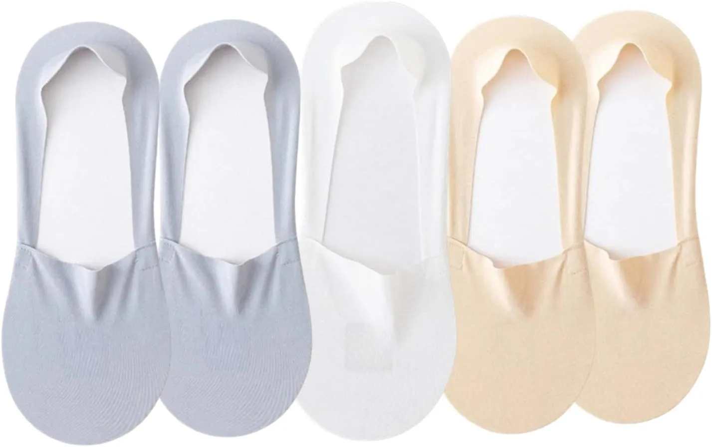 Invisible Non-slip Ice Silk Socks 5 Pairs,Thin No Show Socks,Lace No Show Liner Socks for Women