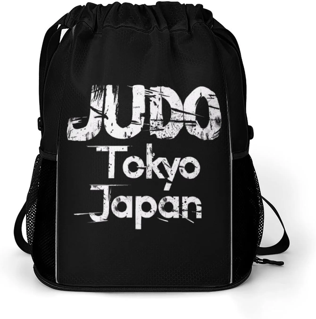 Japan Judo Tokyo Drawstring Backpack String Bag Sports Gym Sackpack with Side Pocket Shoes Compartment