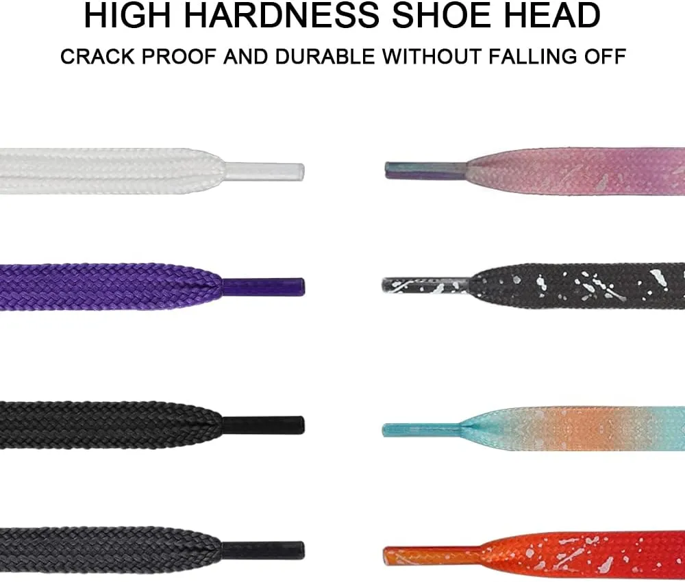 JBM 2 Pair Flat Shoe laces 5/16" Wide 47"-63" Length Shoelace for Sneakers and Athletic Shoe