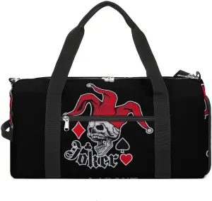 Joker Skull Large Gym Bag Duffel Bags Waterproof Sports Luggage with Shoes Compartment for Travel Overnight, style