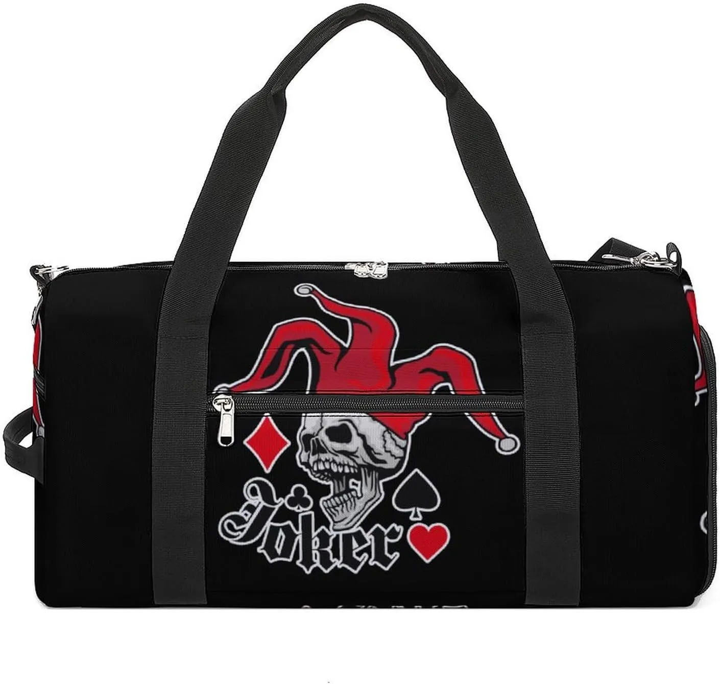 Joker Skull Large Gym Bag Duffel Bags Waterproof Sports Luggage with Shoes Compartment for Travel Overnight, style