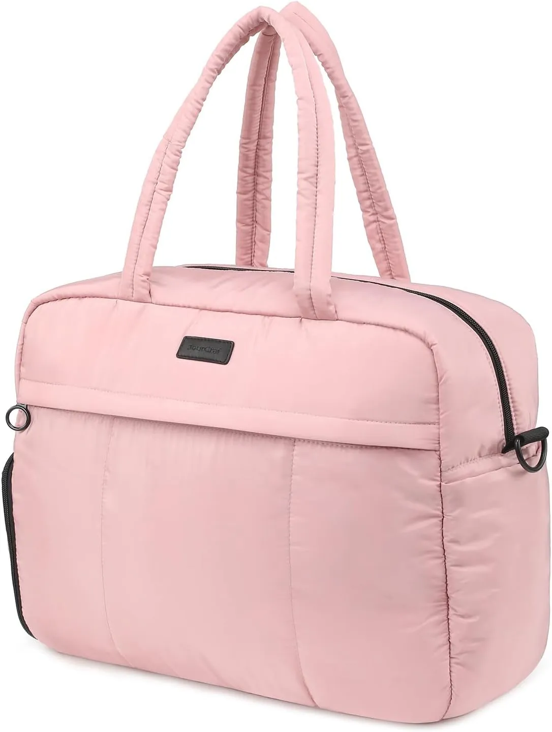 JourCraf Puffy Sports Tote Puffer Gym Bag, Travel Duffel Bag With Toiletry Bag, Shoes Compartment, Pink