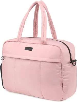 JourCraf Puffy Sports Tote Puffer Gym Bag, Travel Duffel Bag With Toiletry Bag, Shoes Compartment, Pink