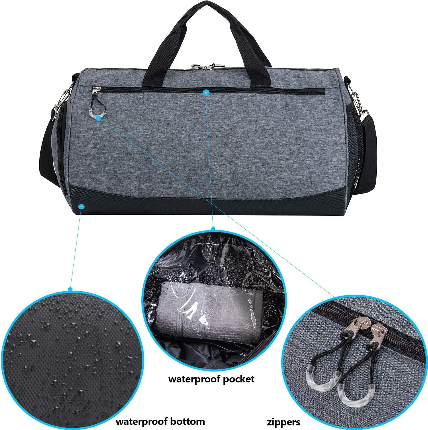 Kuston Sports Gym Bag with Shoes Compartment Travel Duffel Bag for Men and Women XL