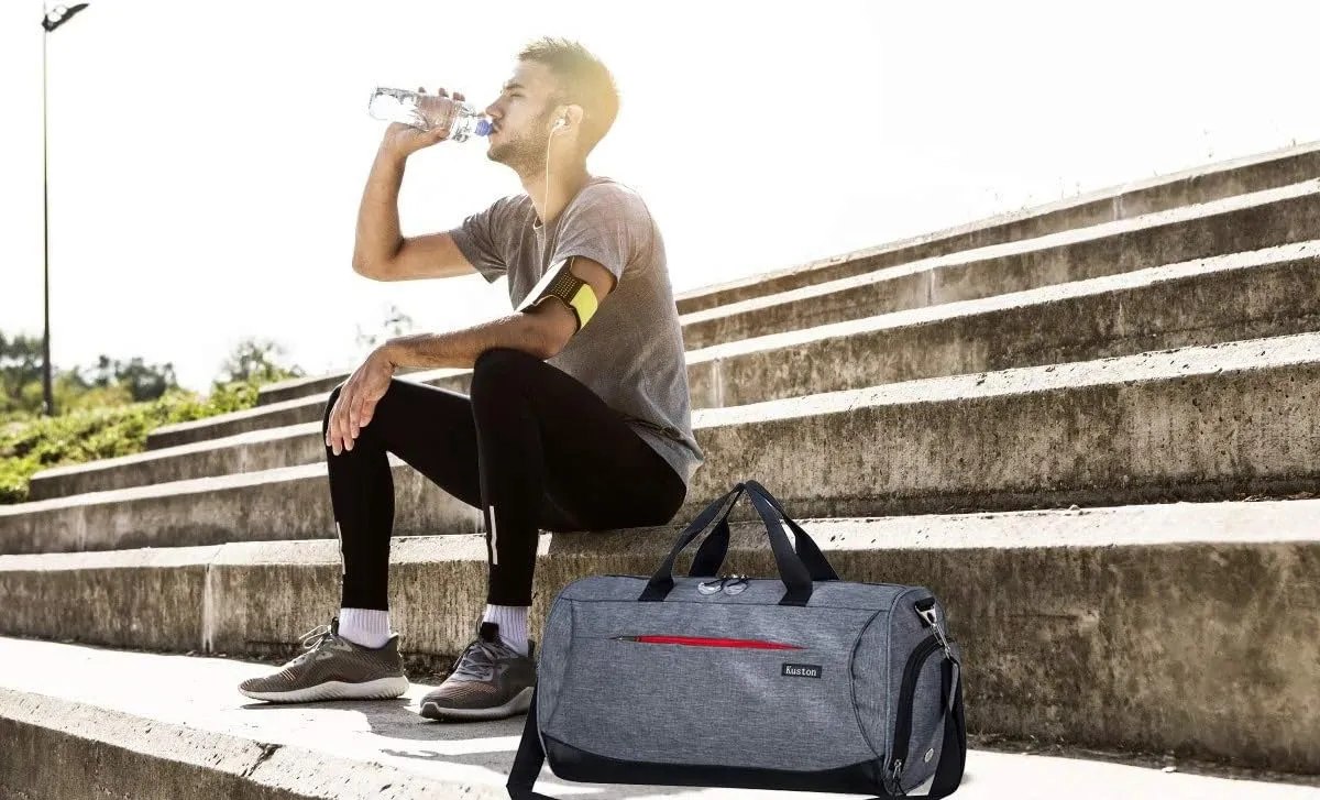 Kuston Sports Gym Bag with Shoes Compartment Travel Duffel Bag for Men and Women XL