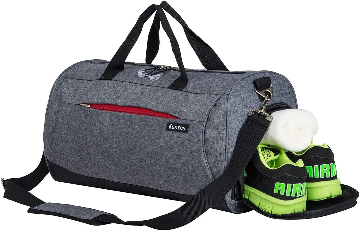 Kuston Sports Gym Bag with Shoes Compartment Travel Duffel Bag for Men and Women XL
