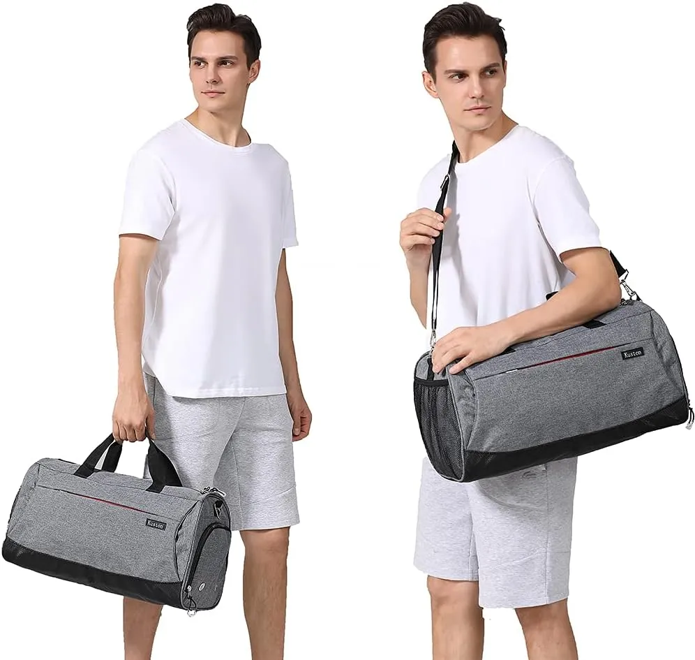 Kuston Sports Gym Bag with Shoes Compartment Travel Duffel Bag for Men and Women