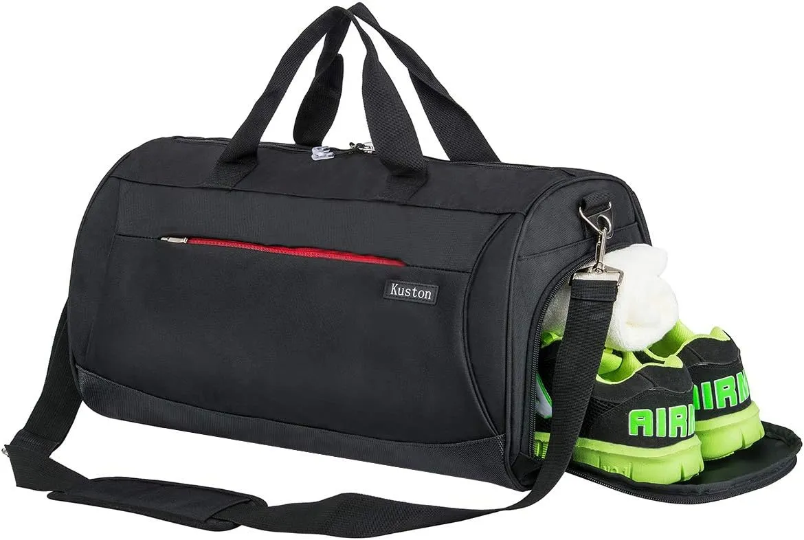 Kuston Sports Gym Bag with Shoes Compartment Travel Duffel Bag for Men and Women