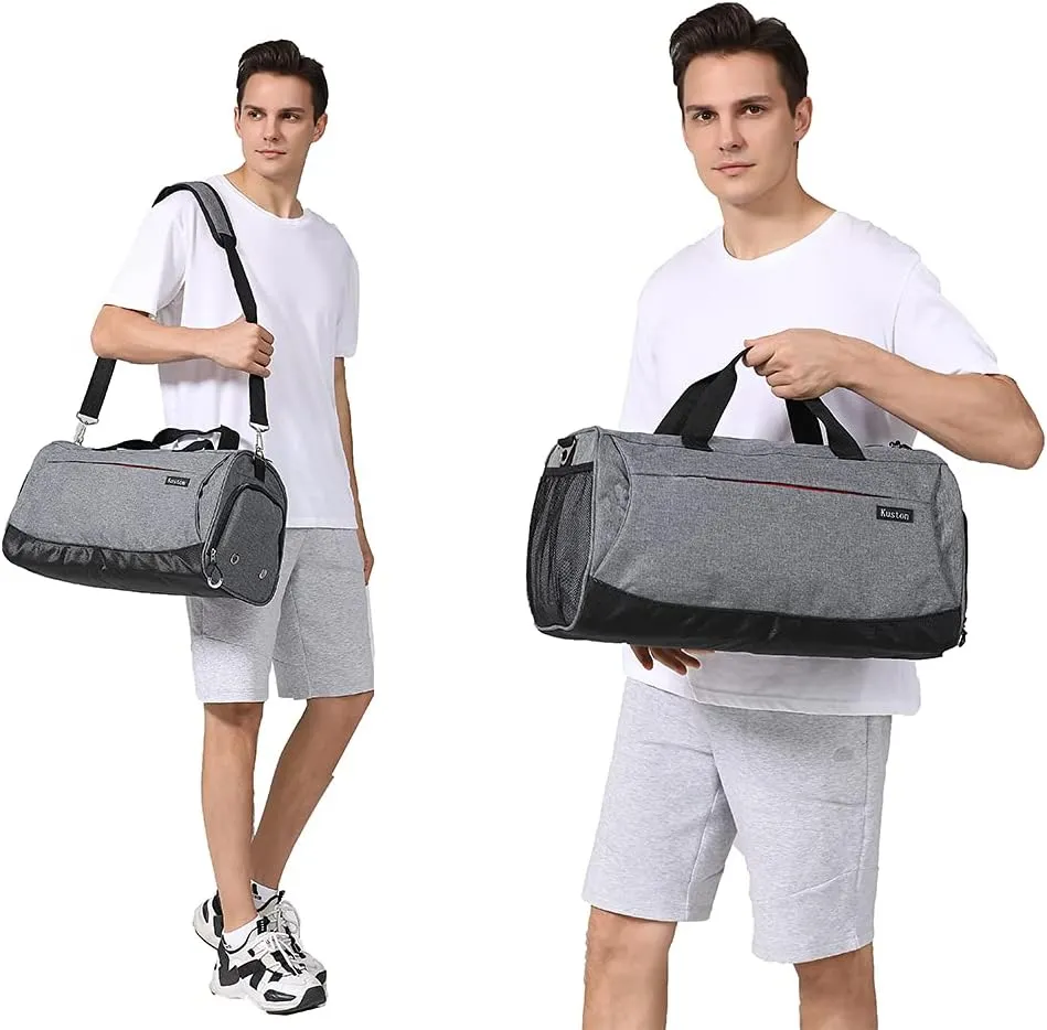Kuston Sports Gym Bag with Shoes Compartment Travel Duffel Bag for Men and Women