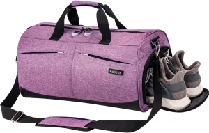 Kuston Travel Duffel Bag,45L Duffle Bag with Shoes Compartment Weekender Bag for Men Women